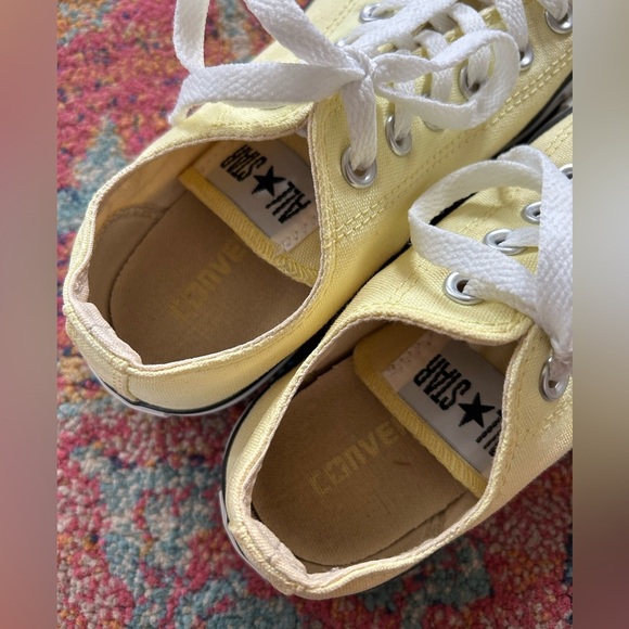 Converse | Unisex Light Yellow Low-Top Lace Up Classic All Star Sneakers, M5 W8 - Picture 8 of 16